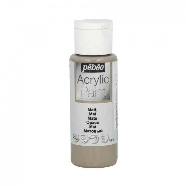 Краска 59мл акриловая матовая, для декора, серо-коричневый, Acrylic Paint PEBEO/97841