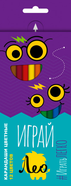 Набор цветных трехгранных карандашей 12цв "Играй" Лео/LGCP-12 (8)