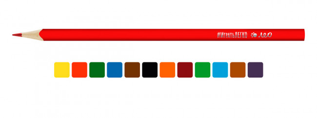 Набор цветных трехгранных карандашей 12цв "Играй" Лео/LGCP-12 (8)