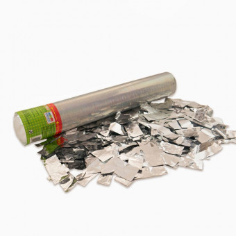 Пневмохлопушка 30см, конфетти серебряное, фольга, Микрос/ч10095 (12)