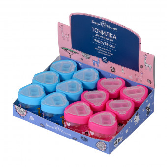 Точилка с контейнером "FunSharp", 2 отверстия, 2 цвета ассорти, BV/35-0017 (12)