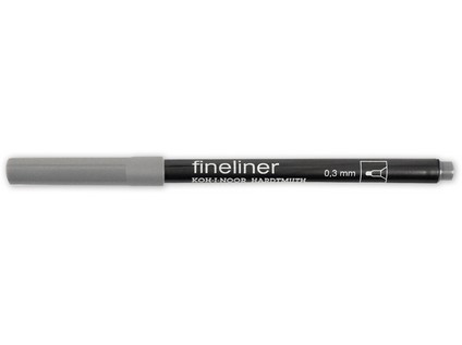 Линер 0,3мм "Fineliner", серый, Koh-I-Noor/7770212301KS (12)