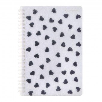 Тетрадь А5 60л клетка на гребне "Black&White.Сердечки", BV/7-60-1268/07 (20)