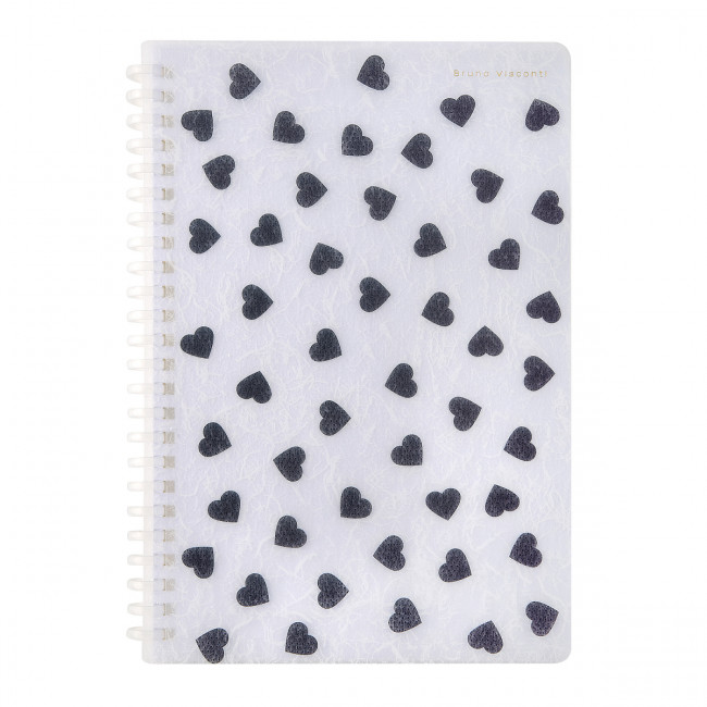 Тетрадь А5 60л клетка на гребне "Black&White.Сердечки", BV/7-60-1268/07 (20)