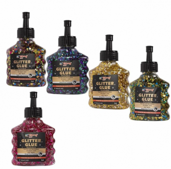 Клей глиттер с блестками "Цветные формы" 6 цветов, 100 мл, дозатор, Yalong/YL192179-100 Клей глиттер с блестками "Цветные формы" 6 цветов, 100 мл, дозатор, Yalong/YL192179-100