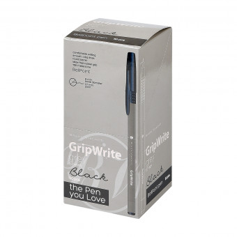 Ручка шариковая 0.7мм черная "GripWrite Navy", серый цвет корпуса, BV/20-0326/22 (50)