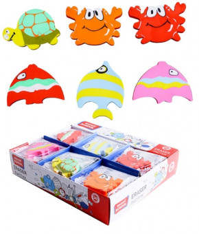 Ластик SEA LIFE, термопластичная резина, фигурный, 6 дизайнов, ОПП- упаковка / картонный дисплей, Mazari (30) Ластик SEA LIFE, термопластичная резина, фигурный, 6 дизайнов, ОПП- упаковка / картонный дисплей, Mazari (30)