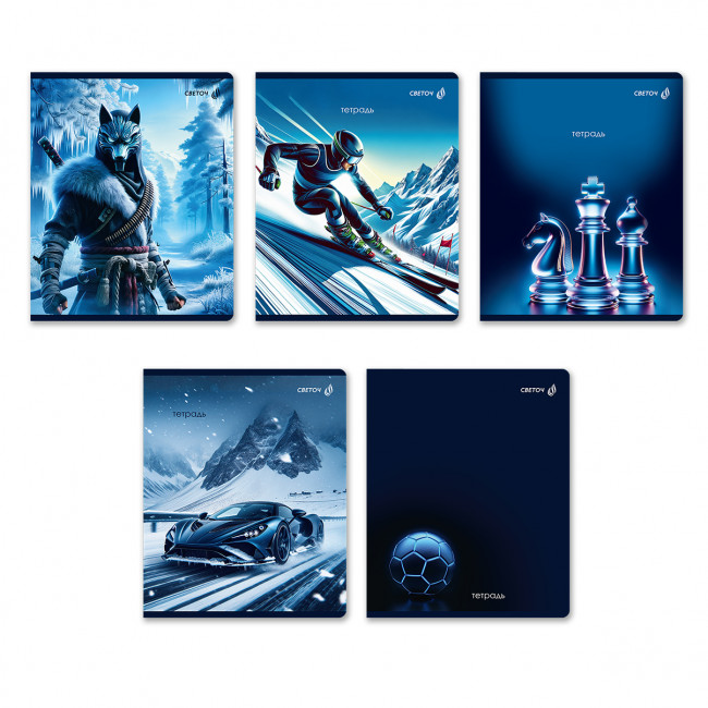 Тетрадь 48 клетка "Все грани синего" скрепка, Светоч/Т71_01508 (10)