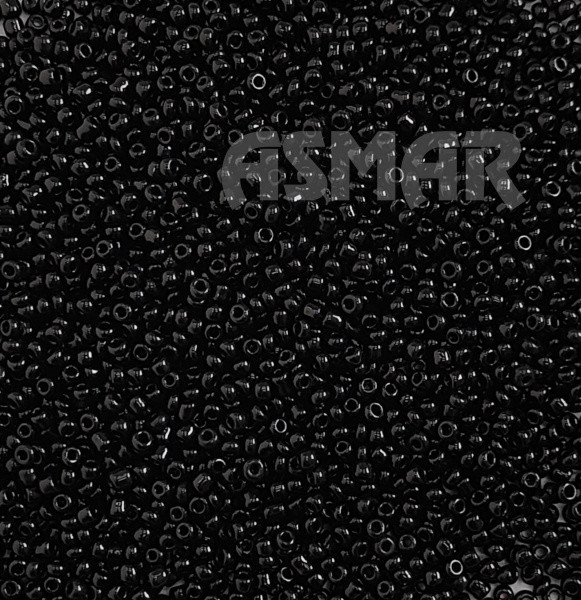 Бисер "ASMAR" размер №12, вес: 450 г, чёрный глянцевый, непрозрачный