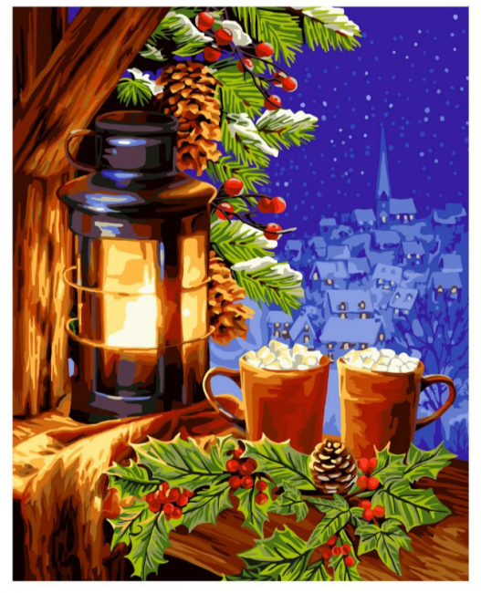 Картина по номерам "Тихий зимний вечер" 40*50см, GLA69, мягкая упаковка