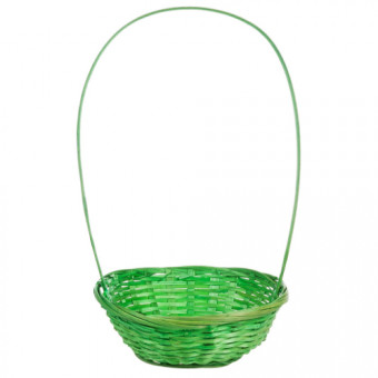 Корзина 19хН5/31см плетеная, бамбуковая, круг, зеленый, Микрос/т6341