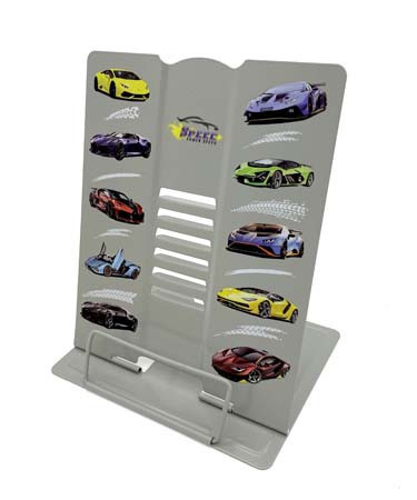 Подставка для книг CM-616 "Скорость" металлическая, 26х21см, синяя, с рисунком, в ПВХ-пакете (1/12/48) Подставка для книг CM-616 "Скорость" металлическая, 26х21см, синяя, с рисунком, в ПВХ-пакете (1/12/48)