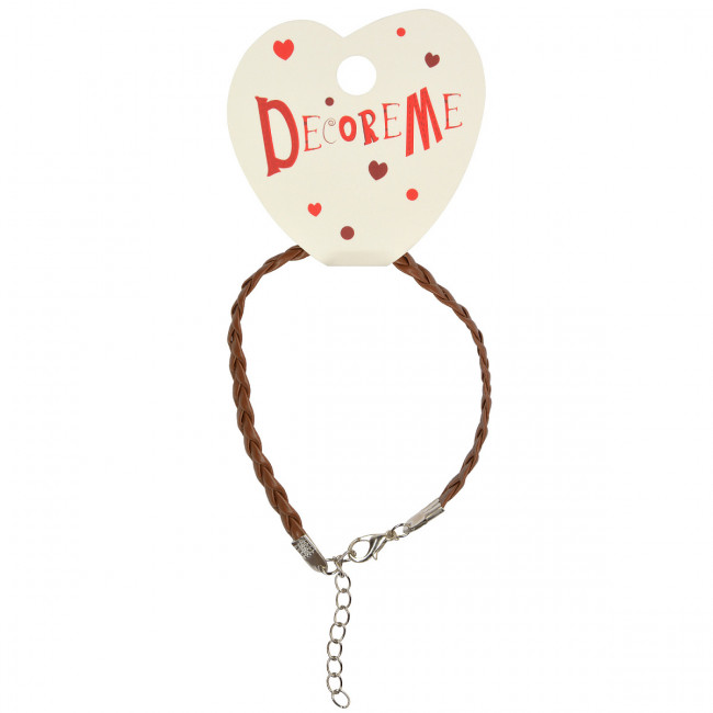 Шнурок 4мм 21см плетеный из экокожи, с застежкой, плоский, BV/2-155/23 (10)