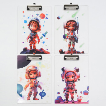 Клипборд А4 пластиковый "Анимэ", с верхним прижимом, MAYLOTT/3-732