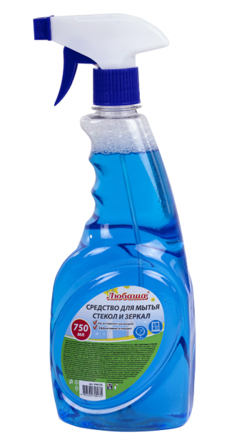Средство для мытья стекол и зеркал 750мл "Морозная свежесть", распылитель, ЛЮБАША Средство для мытья стекол и зеркал 750мл "Морозная свежесть", распылитель, ЛЮБАША