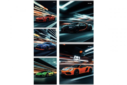 Тетрадь 48 линия "Разные автомобили - 9", скрепка, Проф-Пресс/48-4299 (5/100)