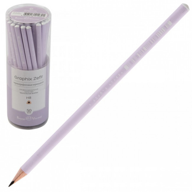 Карандаш 2мм HВ чернографитовый "GraphixZefir. Нежно-сиреневый", BV/21-0045/05 (50)