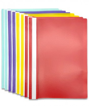 Скоросшиватель пластик А4 INTELLIGENT DH-52 "Ассорти" с прозрачным верхом  (8/1200)