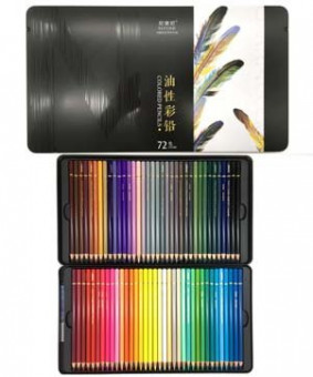 Карандаши 72 цв. Nyoni CD-399/NY-4 деревянные, заточенные, в металлической коробке рисунок перья №N8520 (1/3/15) Карандаши 72 цв. Nyoni CD-399/NY-4 деревянные, заточенные, в металлической коробке рисунок перья №N8520 (1/3/15)