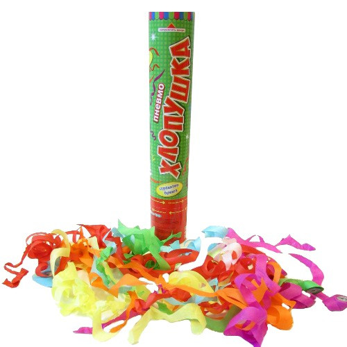 Пневмохлопушка 30см, серпантин бумажный, Микрос/ч10099 (12)