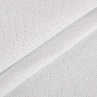 Канва Aida №14 30 x 40см ± 2см, 92% хлопок и 8% терилен, белый с перламутровым люрексом, Gamma/Канва K04L