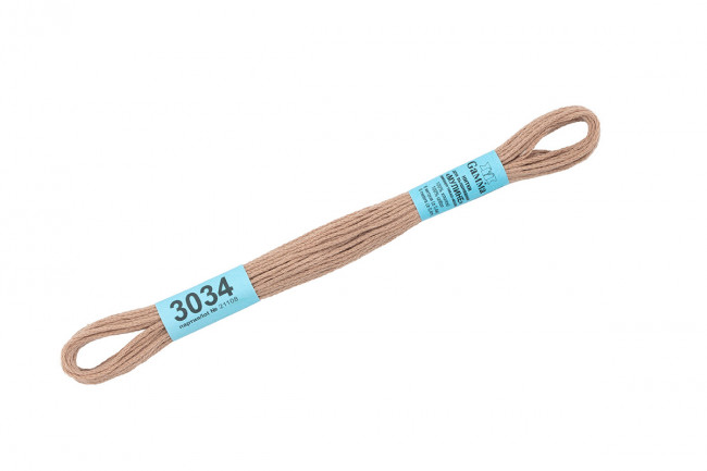 Нитки для вышивания "Gamma"    мулине  ( 0820-3070 )  100% хлопок     8 м №3034 бежевый