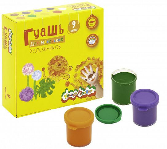 Гуашь 17 мл 9 цв. ГКМ09-17 "Для самых маленьких художников", Каляка-Маляка (24) Гуашь 17 мл 9 цв. ГКМ09-17 "Для самых маленьких художников", Каляка-Маляка (24)