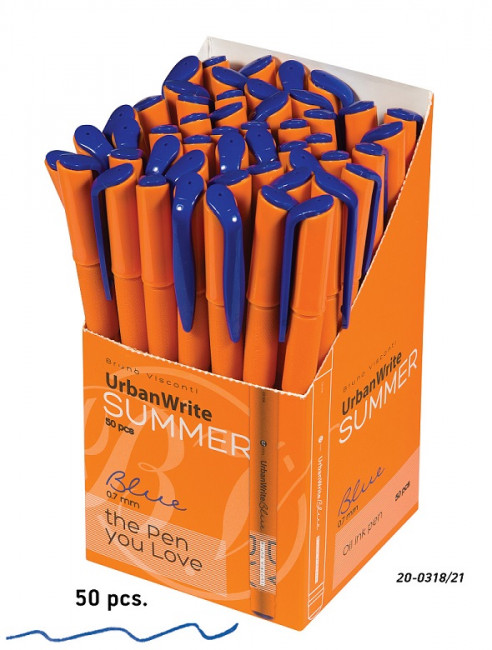 Ручка шариковая 0,7мм синяя «UrbanWrite.Summer» на масляной основе , BV/20-0318/31 (50)