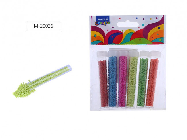 Набор бисера 2 мм 6цв x 7 г, Mazari/M-20026 (24)