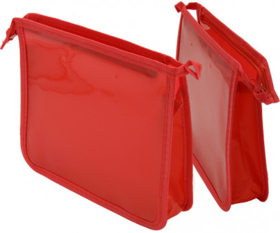 Папка для тетрадей DG-334 А5+ "Красный" пластик, молния сверху, прозрачный тонированный 64EK-10089 (1/480)