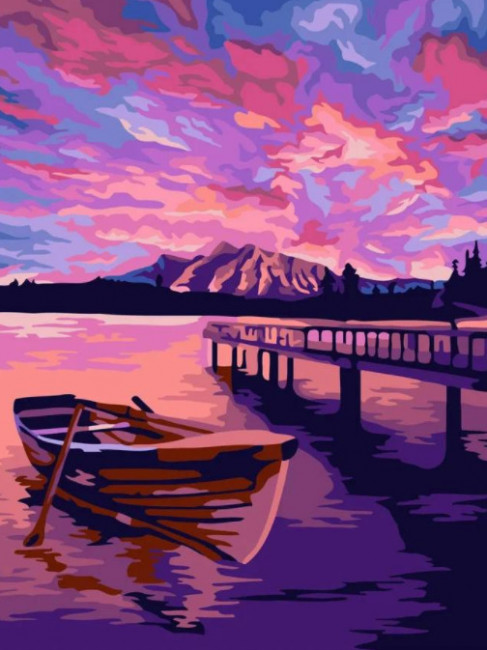 Картон "Русская живопись" KT079 Сиреневый закат 30х40