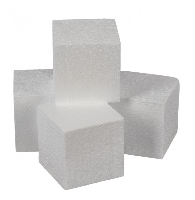 Заготовка 8 х 8 х 8см для декорирования "Куб" пенопласт, 4шт, Love2art/DPZ-S №016