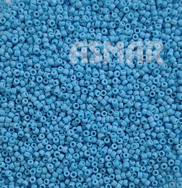 Бисер "ASMAR" размер №12, вес: 50 г, голубой глянцевый, непрозрачный