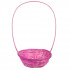 Корзина 19хН5/31см плетеная, бамбуковая, круг, розовый, Микрос/т6340