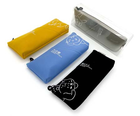 Пенал   CN-20 "Зверята" косметичка, текстиль, с наружным карманом, на молнии, цвета ассорти, в упаковке ПВХ (1/12/288)