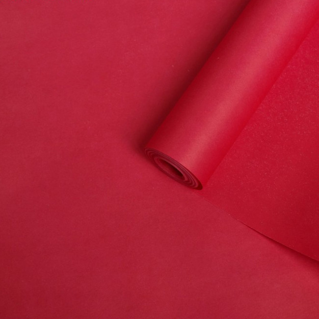 Бумага подарочная "Малиновая"(крафт) двухст.рулон 0,7х10м