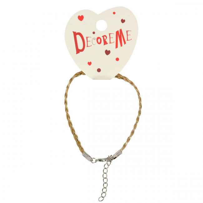 Шнурок 4мм 21см плетеный из экокожи, с застежкой, плоский, BV/2-155/24 (10)