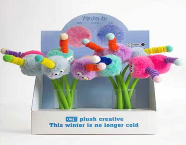 Ручка шариковая 0,5мм синий "Забавные человечки с пружинкой из волос", Магистр/MAG-481627 (32)