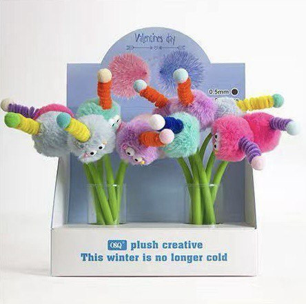 Ручка шариковая 0,5мм синий "Забавные человечки с пружинкой из волос", Магистр/MAG-481627 (32)