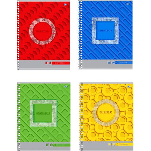 Тетрадь ученическая  60 л. в клетку "Рабочие планы" (ассорти) евроспираль