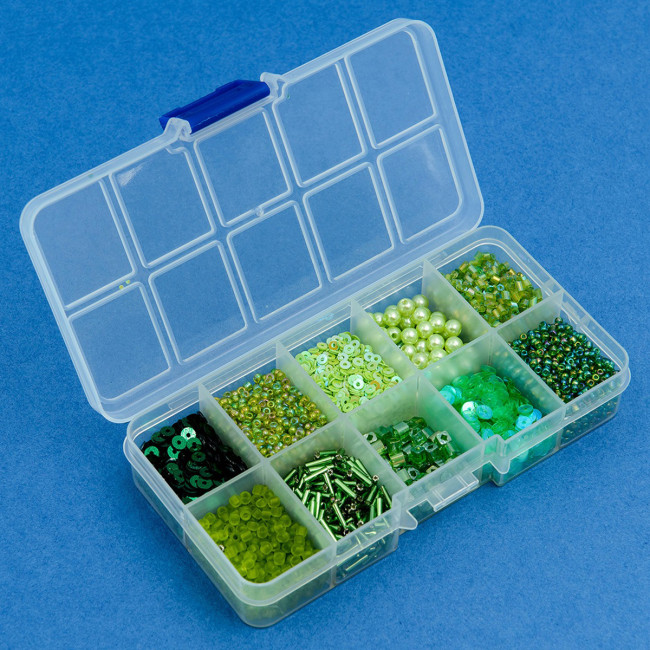 Набор бисера, бусин 10цв*10г "Foresta verde" в контейнере, MAYLOTT/5712