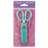 Ножницы 13,5см детские в чехле, пластиковые кольца, мятные, deVENTE (20)