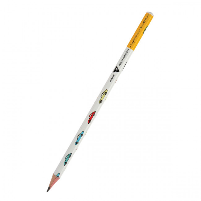 Карандаш 2мм НВ чернографитовый "HappyGraphix. Многоцветные машины", BV/21-0030/22 (50)