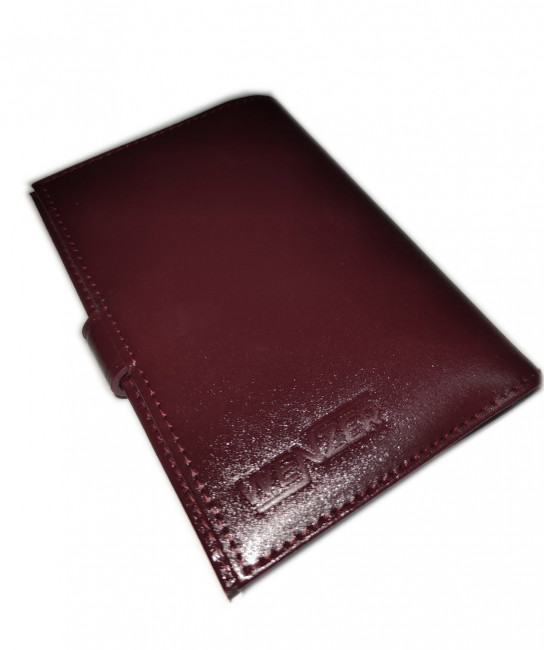 Обложка на автодокументы+паспорт  WENZER OFFiCE из натуральной кожи "спилок", с отделом для визиток, с кнопкой, бордовый