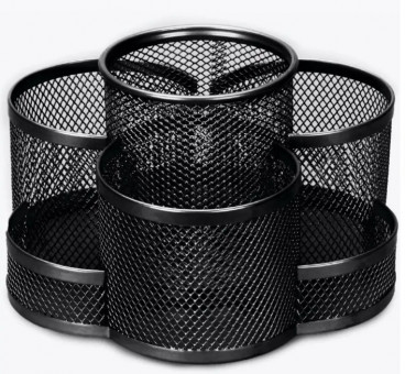 Подставка для канц.пренадлежностей, 7 отд., вращающаяся, металлическая, черная WENZER OFFiCE /7021