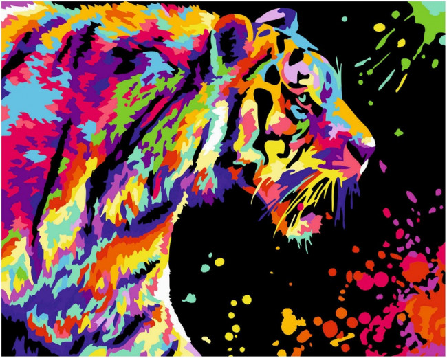 Алмазная мозаика 30*40 "Дикие краски", полная выкладка, MOZ066