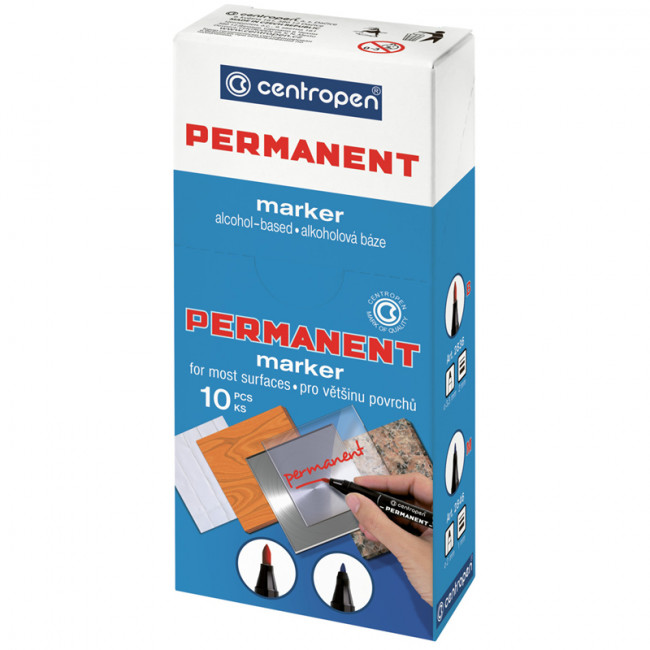 Маркер перманентный Centropen "2836" зеленый, пулевидный, 2мм