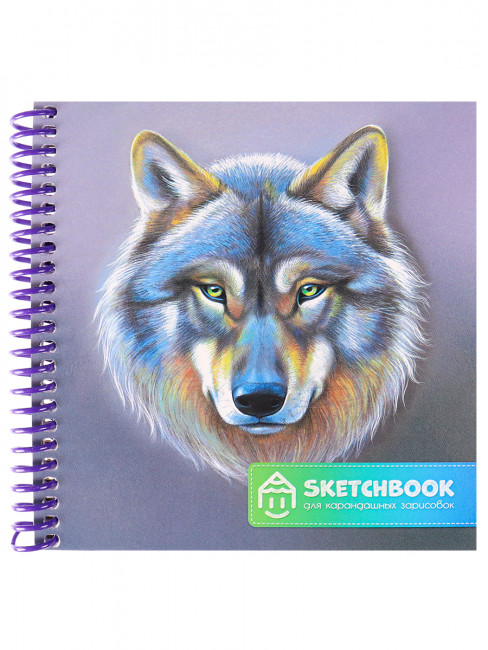 Скетчбуки А6+ для карандаш зарис Волк (спираль, гл лам,мяг.обл,жест подл,64л,60г) С64-5282