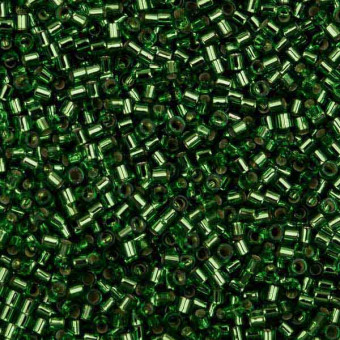 Бисер "ASMAR" размер №6, вес: 50 г, зелёный, внутреннее серебрение