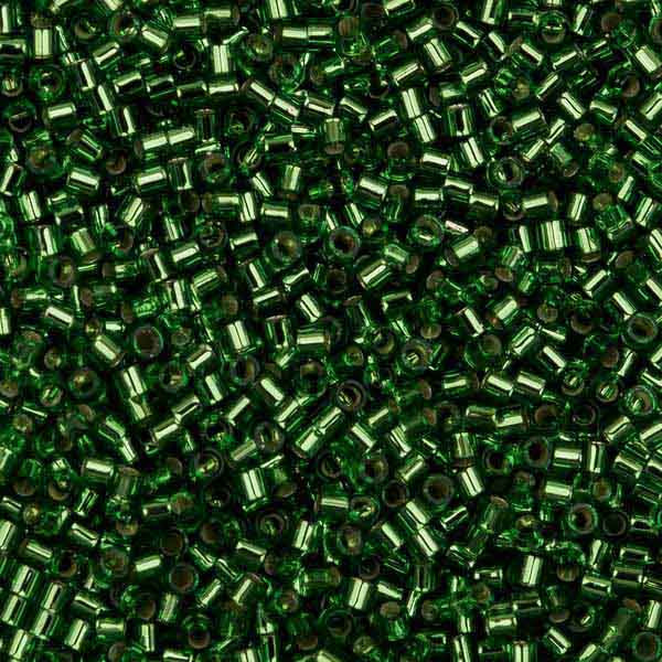 Бисер "ASMAR" размер №6, вес: 50 г, зелёный, внутреннее серебрение
